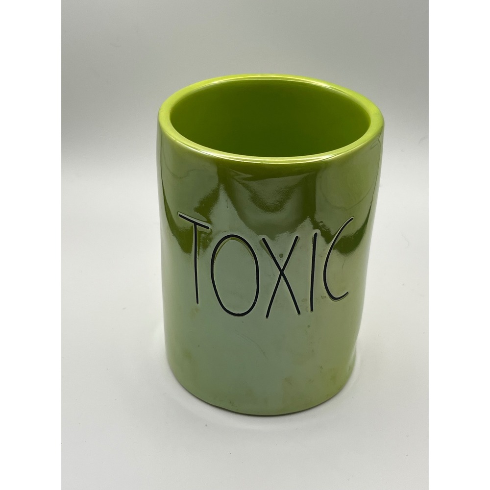 Rae Dunn Magenta TOXIC Lime Green Iridescent Ceramic Candle Jar RD227511